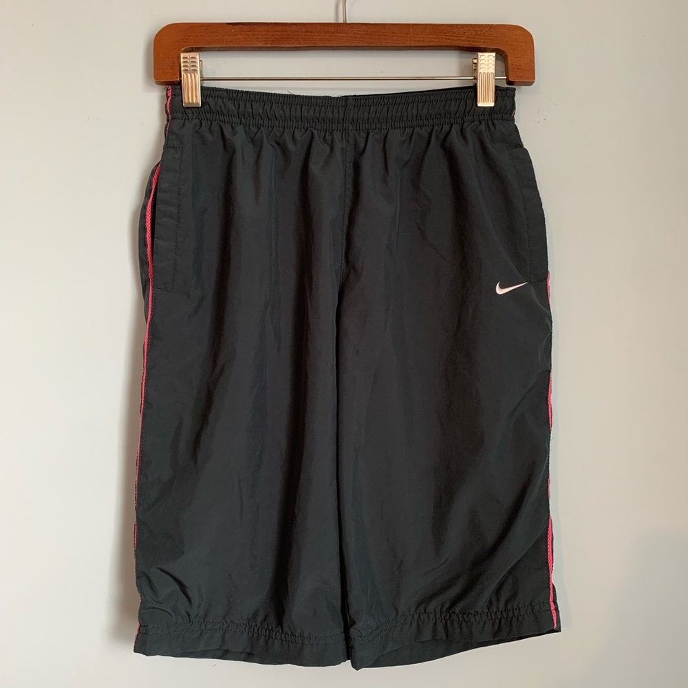 Nike Performance Gray shorts pink stripe small